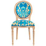 Стул из натурального бука с бирюзово-желтым узором Ikat Pattern бирюзовый варинант исполнения - 1 | Loft Concept во Владивостоке