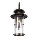 Уличный настенный светильник с цилиндрическим плафоном и изогнутым кованым каркасом Elysian Lanterns варинант исполнения - 4 | Loft Concept во Владивостоке