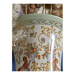 Ваза высокая из фарфора на бронзовом основании Turquoise Blooming Garden варинант исполнения - 8 | Loft Concept во Владивостоке