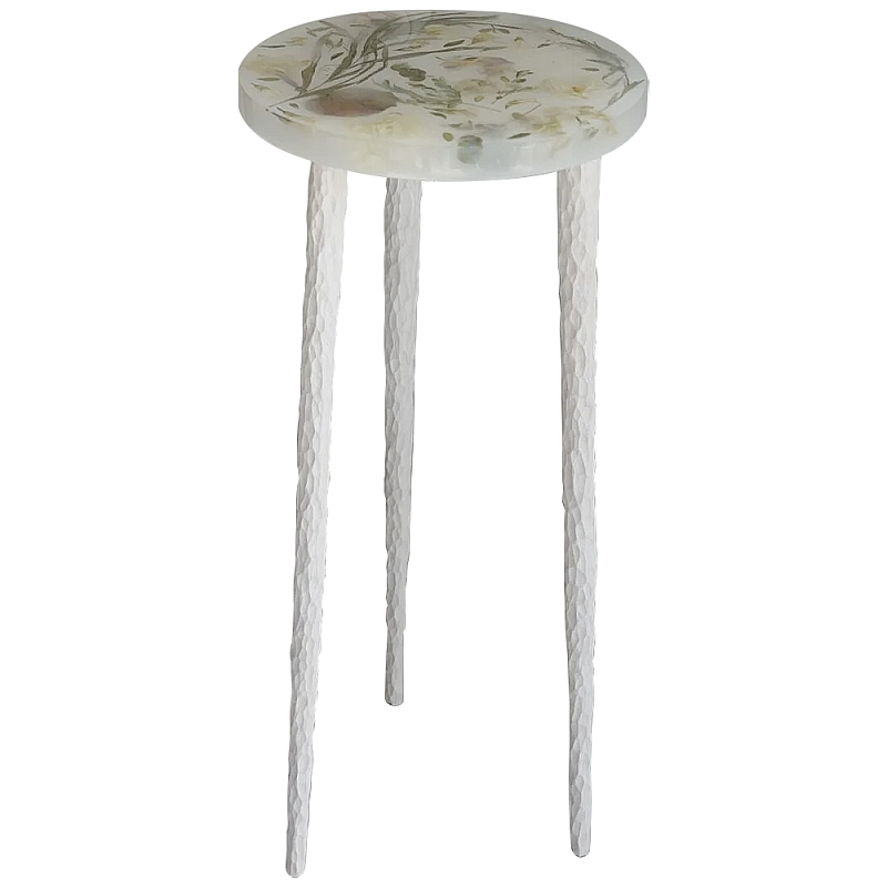 Круглый журнальный столик со столешницей из эпоксидной смолы Epoxy Resin Flowers Coffee Table Белый Черный Розовый Мульти Круглый журнальный столик со столешницей из эпоксидной смолы Epoxy Resin Flowers Coffee Table Белый Черный Розовый Мульти во Владивостоке | Loft Concept