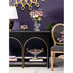 Ваза из прозрачного стекла на бронзовой подставке с ободком и ручками в виде стрекоз Eden Garden варинант исполнения - 7 | Loft Concept во Владивостоке