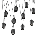 Подвесной светильник черными плафонами на длинных пересекающихся тросах Construction варинант исполнения - 9 | Loft Concept во Владивостоке