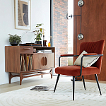 Кресло бархатное с подлокотниками на металлическом каркасе Oriel Retro Armchair варинант исполнения - 7 | Loft Concept во Владивостоке