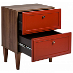 Тумба прикроватная красная из массива бука с 2-мя ящиками Wenge Light варинант исполнения - 3 | Loft Concept во Владивостоке