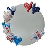 Зеркало круглое с декором в виде петушков Cockerel варинант исполнения - 1 | Loft Concept во Владивостоке