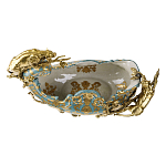 Чаша голубого цвета с оранментом и и бронзовыми фигурами леопардов Eden Garden варинант исполнения - 4 | Loft Concept во Владивостоке