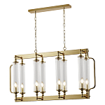 Люстра прямоугольная с 8-ю стеклянными плафонами цилиндрической формы Jeanette варинант исполнения - 2 | Loft Concept во Владивостоке