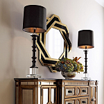 Зеркало восьмиугольное в черно-золотистой раме Pairing варинант исполнения - 3 | Loft Concept во Владивостоке