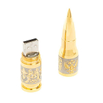 Флешка на 32 гб в виде патрона с гравировкой Герба РФ в подарочной коробке Metal Flash Drive варинант исполнения - 3 | Loft Concept во Владивостоке