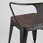 Черный глянцевый стул с сиденьем из натурального дерева TOLIX варинант исполнения - 7 | Loft Concept во Владивостоке