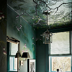 Обои ручная роспись Silk Tree Blossom on Sung Green Williamsburg варинант исполнения - 2 | Loft Concept во Владивостоке