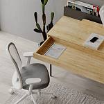 Стол письменный с выдвижным ящиком цвета древесины LEILA WORKING TABLE OAK ANTHRACITE варинант исполнения - 9 | Loft Concept во Владивостоке