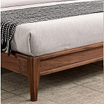 Кровать двуспальная с каркасом из дерева и мягким изголовьем Moon Walnut Bed варинант исполнения - 7 | Loft Concept во Владивостоке