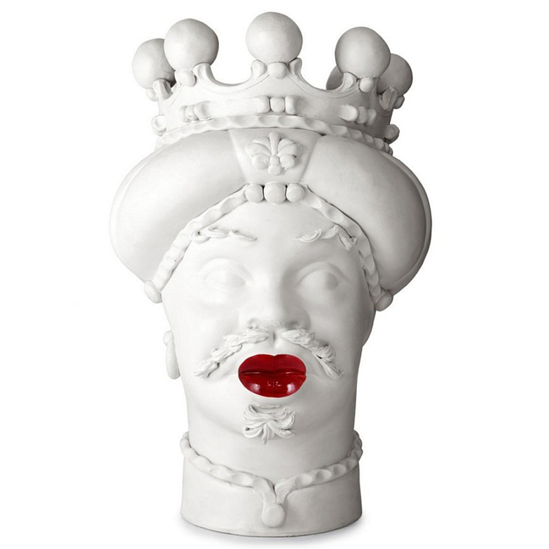 Ваза Vase Moro Man Medium Lipstick Белый Красный Ваза Vase Moro Man Medium Lipstick Белый Красный во Владивостоке | Loft Concept