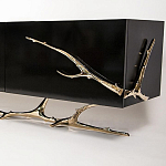 Дизайнерский комод чёрный глянцевый с основанием в виде золотых ветвей Meta Credenza  варинант исполнения - 1 | Loft Concept во Владивостоке