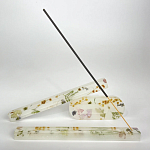 Подставка под благовония из эпоксидной смолы с цветами белая Epoxy Resin Flowers Incense Oval Stand White варинант исполнения - 4 | Loft Concept во Владивостоке