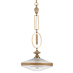 Подвесной светильник с плоским прозрачным плафоном и декоративной вставкой из текстурного камня Tectona  варинант исполнения - 1 | Loft Concept во Владивостоке