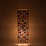 Торшер из перламутра на металлическом каркасе Indonesian Tower 2 варинант исполнения - 3 | Loft Concept во Владивостоке