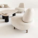 Кресло Vinsen обивка букле молочного цвета варинант исполнения - 1 | Loft Concept во Владивостоке