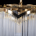 Люстра прямоугольная на цепях с прозрачными трубками и волнистым краем Nembus варинант исполнения - 11 | Loft Concept во Владивостоке