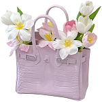 Декоративная ваза в виде сумки Birkin Bag Vase Pink варинант исполнения - 1 | Loft Concept во Владивостоке