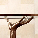 Обеденный стол с фигурным декором бронзового цвета Dichotomy racetrack варинант исполнения - 3 | Loft Concept во Владивостоке