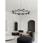 Люстра подвесная светодиодная в форме кольца Gray Ring Chandelier варинант исполнения - 2 | Loft Concept во Владивостоке