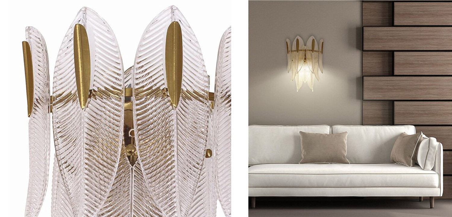 Бра Textured Glass Petals Sconce Бра Textured Glass Petals Sconce - Loft-Concept во Владивостоке