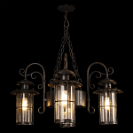 Уличная подвесная люстра с 4-мя цилиндрическими плафонами на цепях Elysian Lanterns варинант исполнения - 2 | Loft Concept во Владивостоке