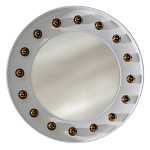 Зеркало белое с круглыми золотыми декоративными элементами Prince of the Church варинант исполнения - 1 | Loft Concept во Владивостоке