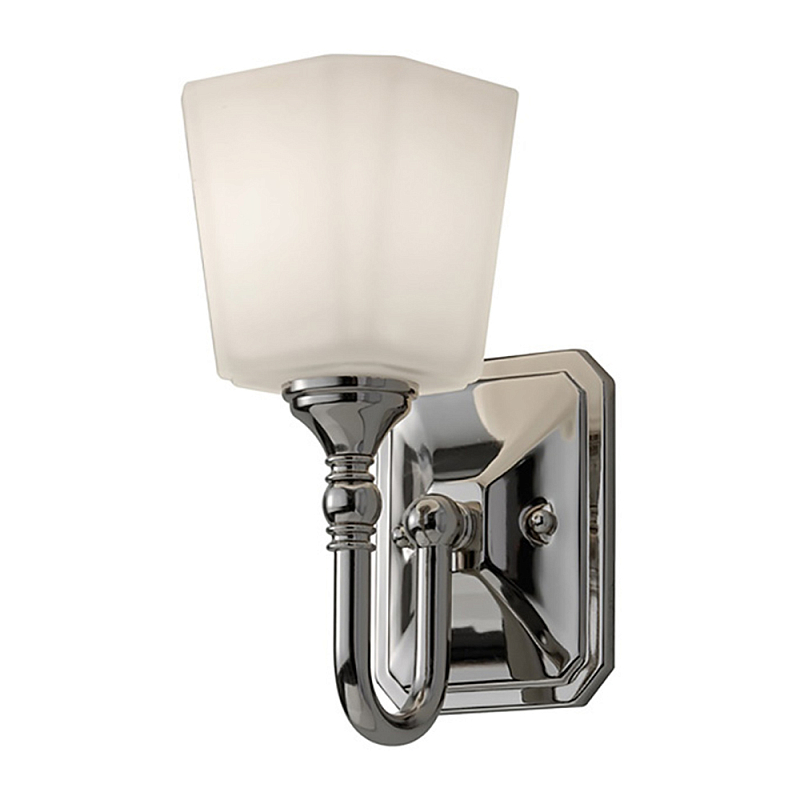 Бра для ванных комнат с белым матовым плафоном квадратной формы на основании цвета хром Feiss Хром Белый во Владивостоке | Loft Concept 