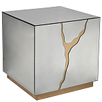 Столик журнальный зеркальный с золотым декором Gold Painted Mirror Table варинант исполнения - 1 | Loft Concept во Владивостоке