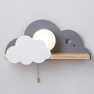 Бра с полкой Серое Облако Wall Lamp Gray Cloud