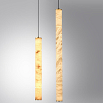 Подвесной светильник с плафоном в форме цилиндра из алебастра Cryptocrystalline Stone варинант исполнения - 3 | Loft Concept во Владивостоке