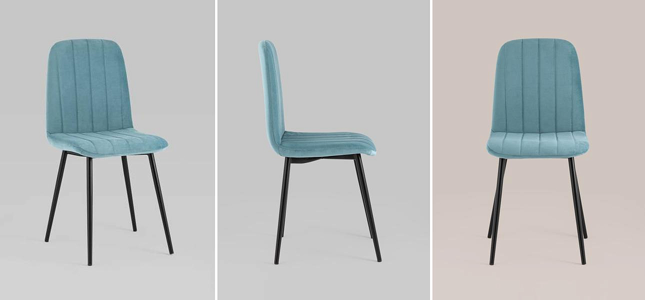 Стул Easy Chair Велюр Голубой цвет Стул Easy Chair Велюр Голубой цвет - Loft-Concept во Владивостоке