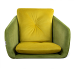 Стул с мягкой обивкой из велюра и подъемно-поворотным механизмом на колесиках Mason Green and Yellow варинант исполнения - 3 | Loft Concept во Владивостоке