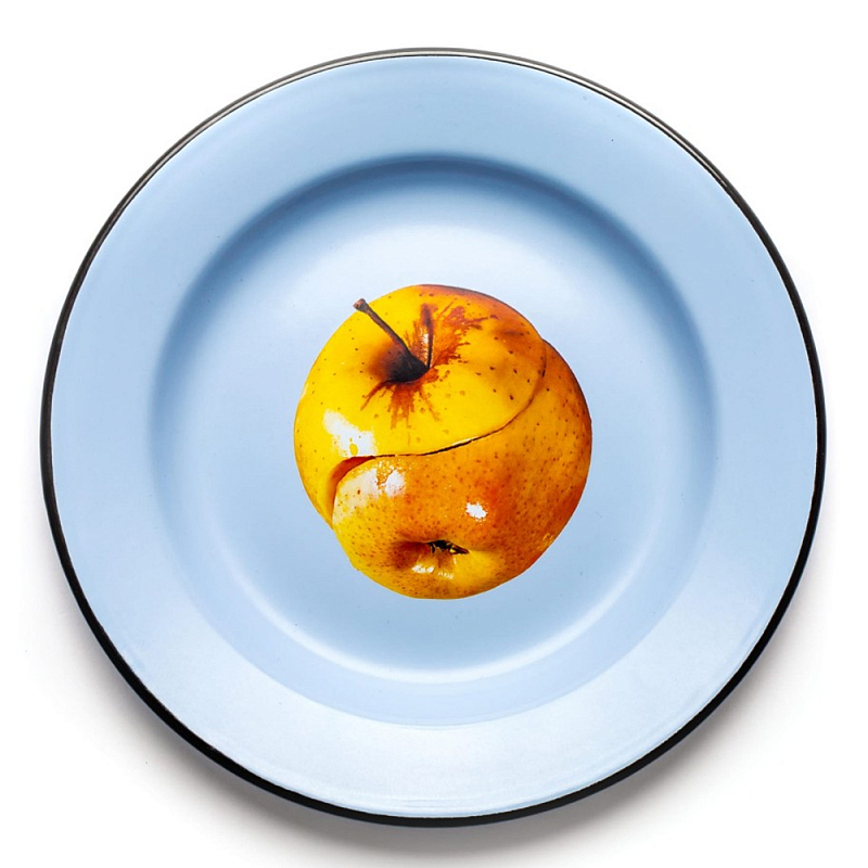 Тарелка Seletti Apple Голубой Коричневый Тарелка Seletti Apple Голубой Коричневый во Владивостоке | Loft Concept