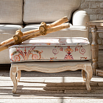 Мягкая банкетка из массива бука серая с растительным орнаментом Raffael Grey Floral Banquette варинант исполнения - 6 | Loft Concept во Владивостоке