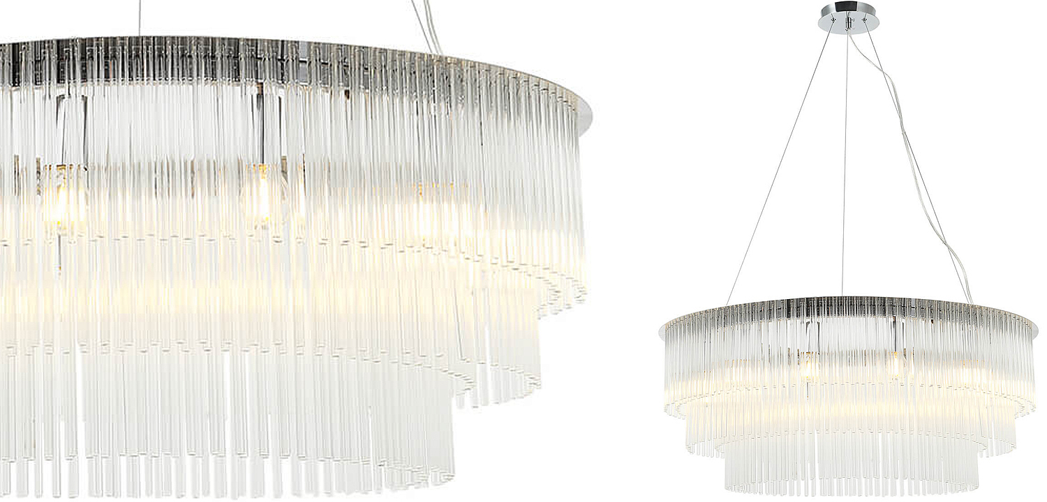Люстра Harrison Chandelier chrome 12 lamp Люстра Harrison Chandelier chrome 12 lamp - Loft-Concept во Владивостоке
