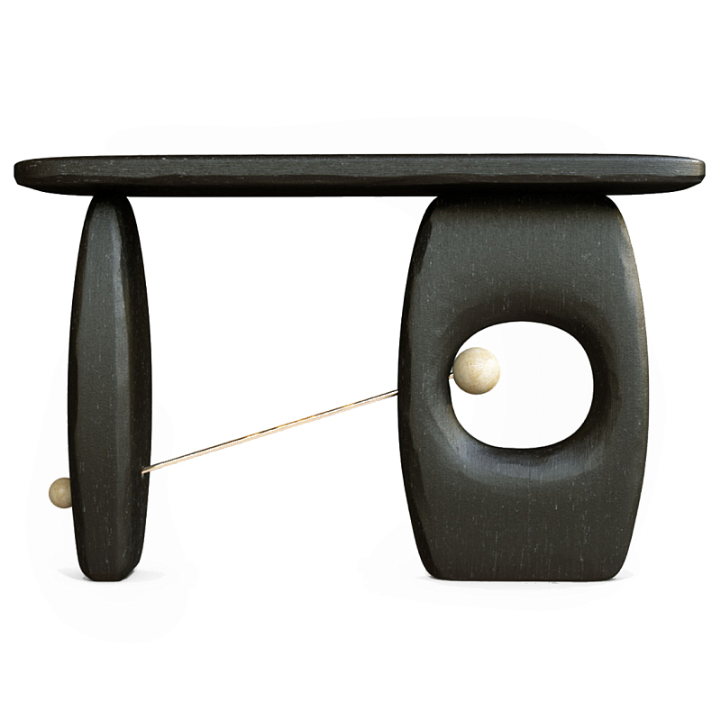 Консоль Lusitania Латунь Черный матовый во Владивостоке | Loft Concept 
