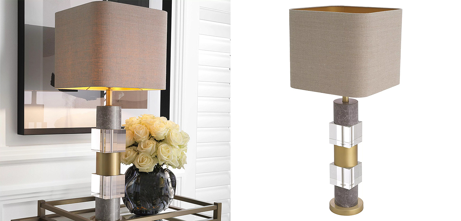Настольная лампа Eichholtz Table Lamp Cullingham Grey Marble Настольная лампа Eichholtz Table Lamp Cullingham Grey Marble - Loft-Concept во Владивостоке