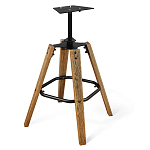 Барный стул со спинкой на 4-х коричневых ножках Черный Велюр Ava Charm варинант исполнения - 4 | Loft Concept во Владивостоке