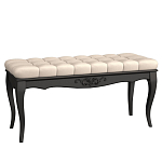 Банкетка из массива бука с бежевой обивкой из велюра Black Provence варинант исполнения - 1 | Loft Concept во Владивостоке