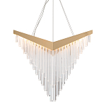 Люстра золотого цвета в форме галочки с каскадом длинных прозрачных трубок Eurofase варинант исполнения - 1 | Loft Concept во Владивостоке