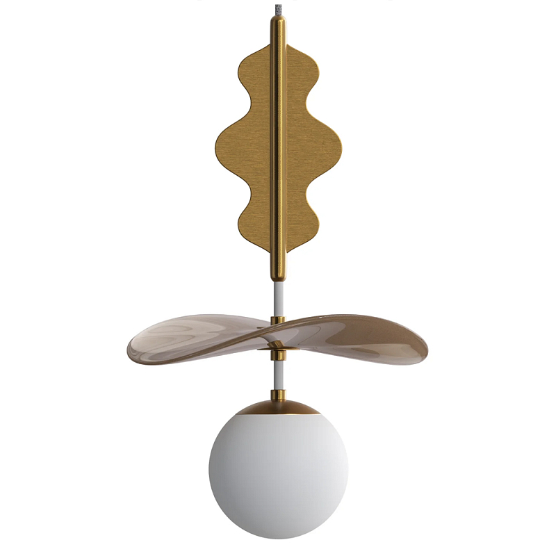 Подвес Bloomy 3 Бежевый Белый Латунь во Владивостоке | Loft Concept 