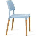 Пластиковый стул на ножках из массива бука Ferret Blue варинант исполнения - 3 | Loft Concept во Владивостоке