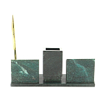 Настольный письменный набор из змеевика с визитницами и ручкой Successful Leader варинант исполнения - 3 | Loft Concept во Владивостоке