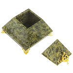 Шкатулка пирамида из натурального камня змеевик Stone Casket варинант исполнения - 2 | Loft Concept во Владивостоке