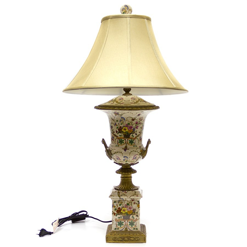 Настольная лампа Pedestal Lamp Белый Бронза Бежевый Настольная лампа Pedestal Lamp Белый Бронза Бежевый во Владивостоке | Loft Concept
