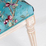 Банкетка из массива бука с цветочным принтом Turquoise Beige Chinoiserie Imperial  Garden Banquette варинант исполнения - 4 | Loft Concept во Владивостоке
